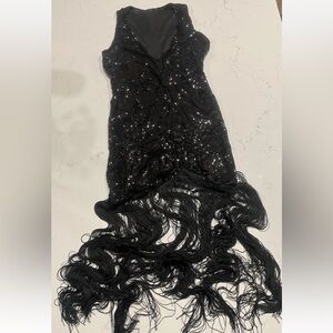 Valiant Paris Dress Large Black Sequin Sleeveless Flapper Bodycon Fashion